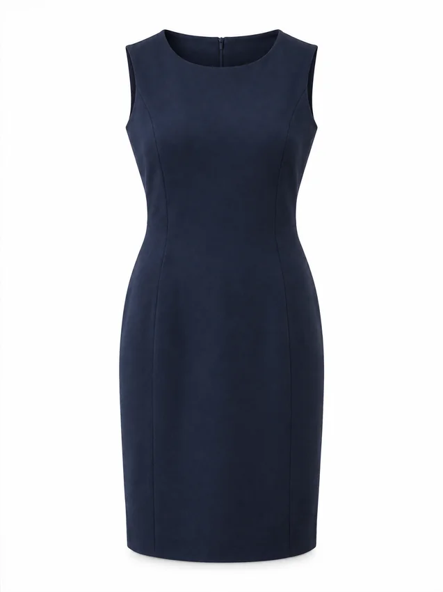Tailored shift dress in navy