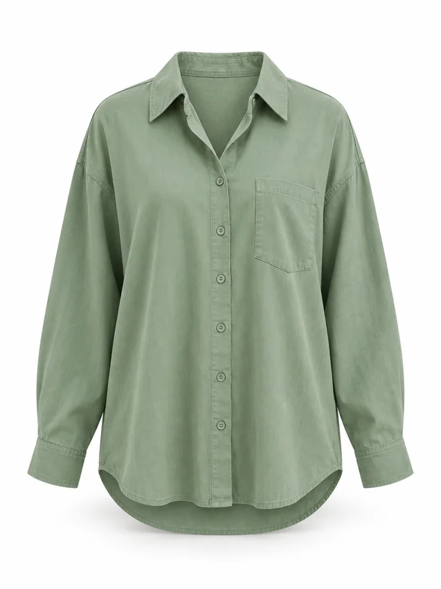 Relaxed everyday shirt in sage green