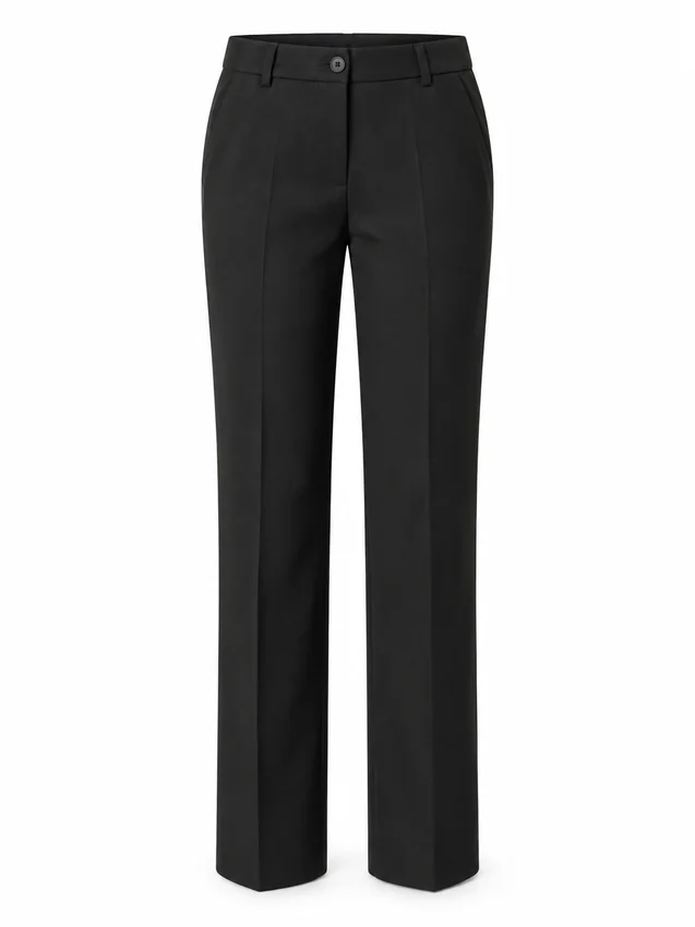 Straight-leg work trousers in black