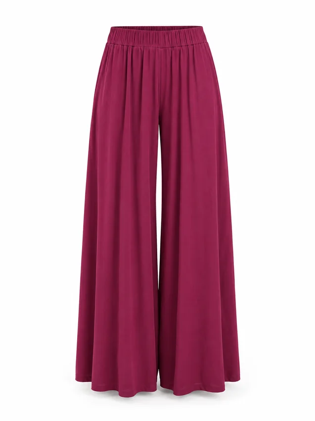Soft drape palazzo trousers in berry