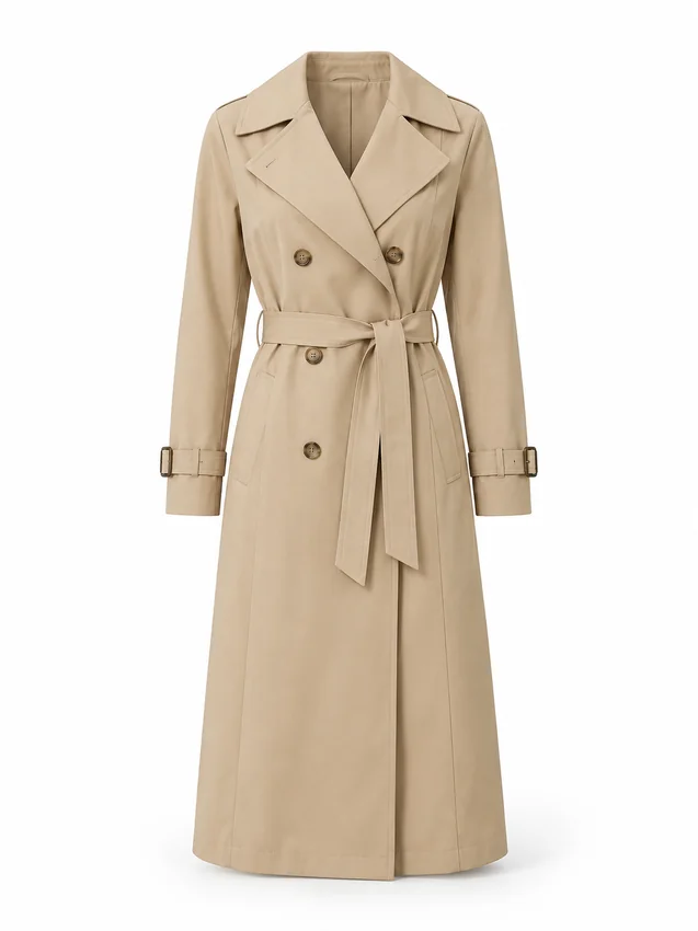 Longline trench jacket in sand